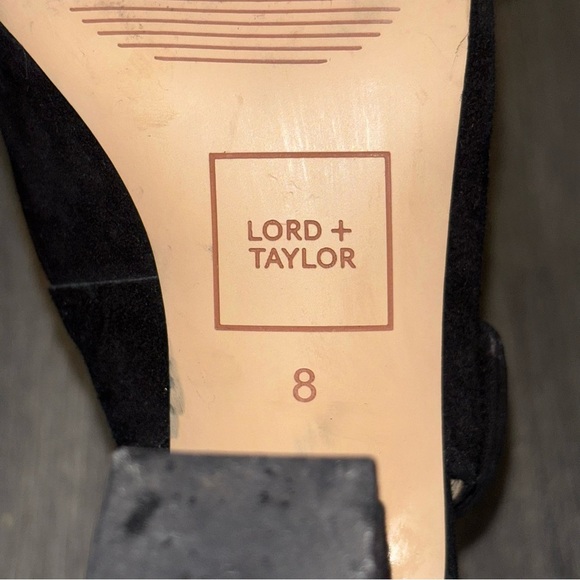 Lord + Taylor Juleeza Black Suede Leather Heels Size 8 - Picture 9 of 10
